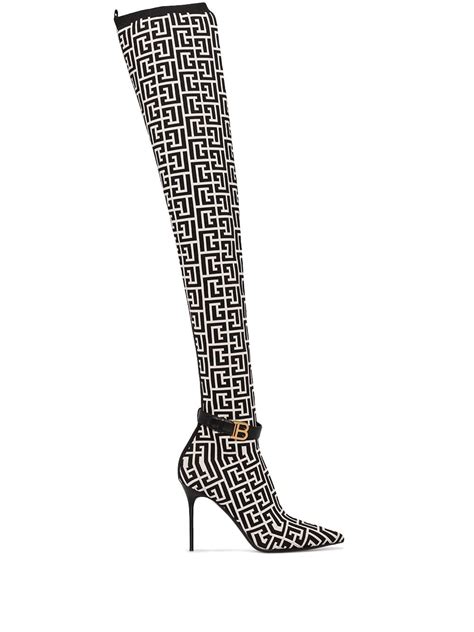 balmain thigh high boots replica|balmain boots farfetch.